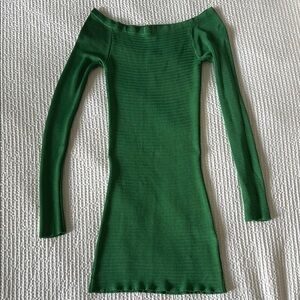 Baobab Collection Green Off-the-Shoulder Knit Sweater